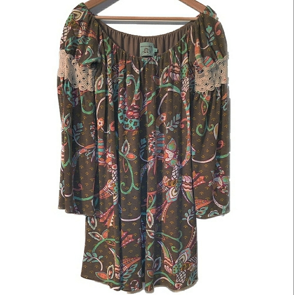 Judith March Dresses & Skirts - Judith March Off The Shoulder Boho Tunic Dress